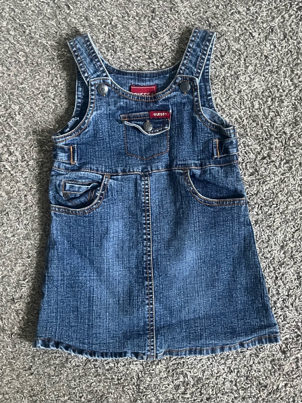 Vintage Guess Denim Jumper Dress Baby Toddler Girl 3T